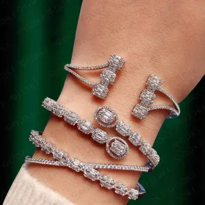 Luxury Stackable Bangle Cubic Zircon Crystal Bracelet