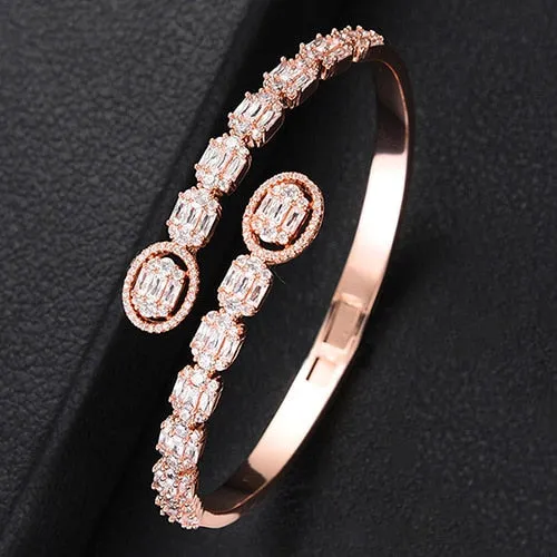 Luxury Stackable Bangle Cubic Zircon Crystal Bracelet