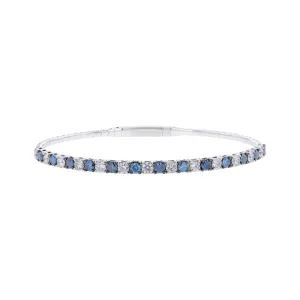 Maren Sky Blue & White Diamond Bangle Bracelet