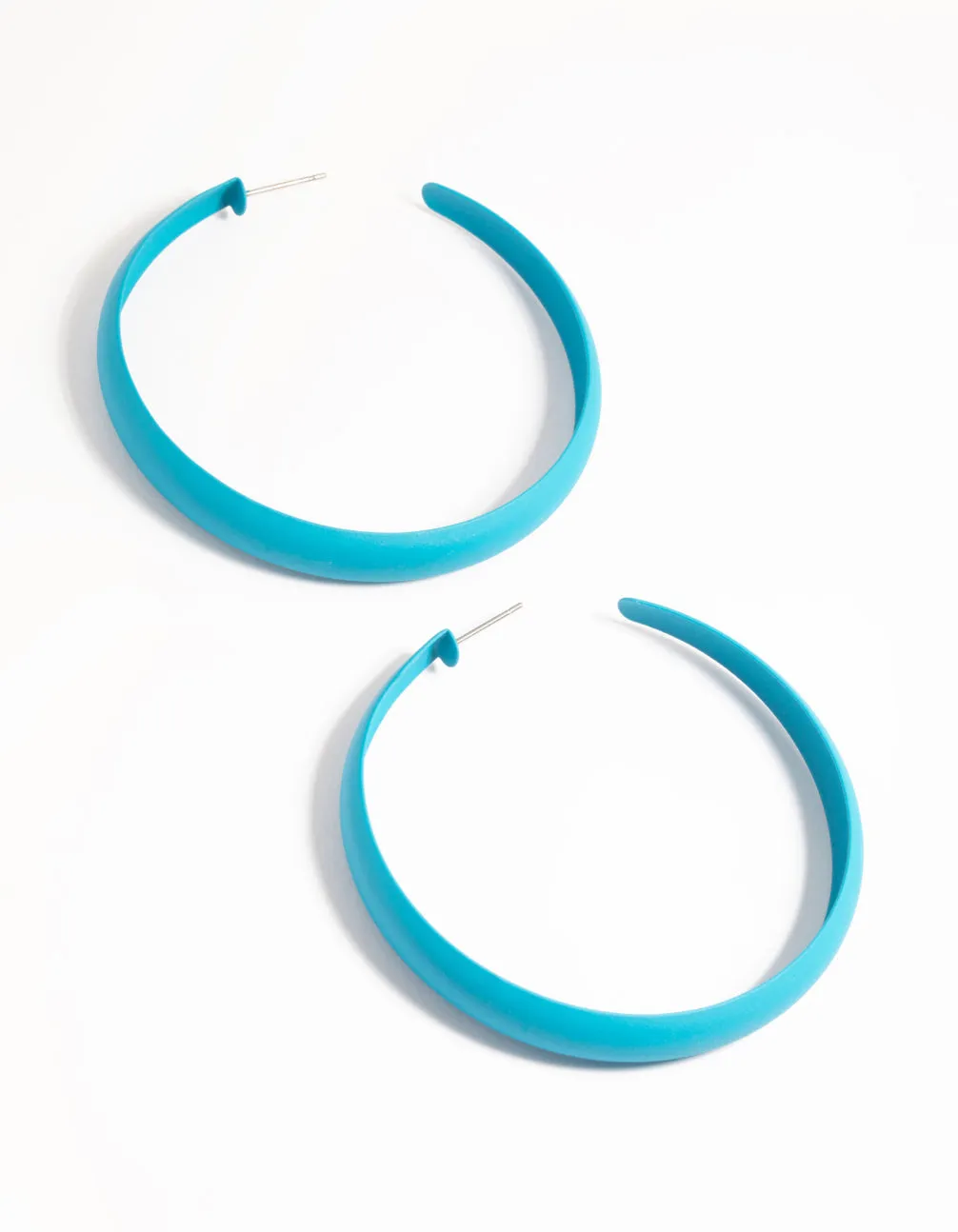 Matte Blue 60mm Hoop Earrings