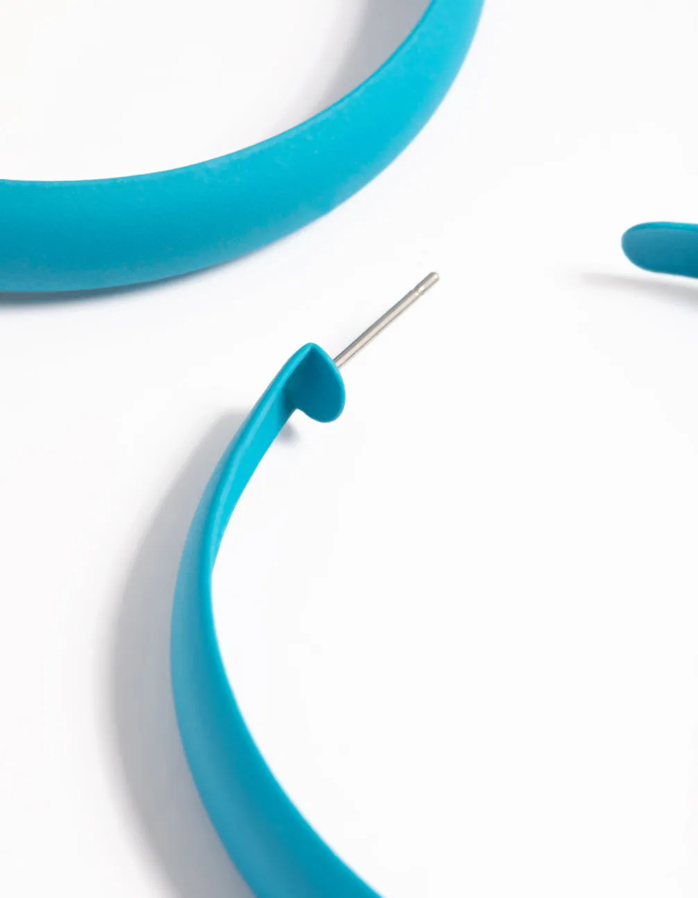 Matte Blue 60mm Hoop Earrings