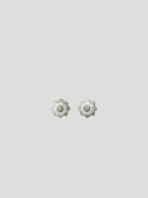 Memento White Mini Flower Earrings