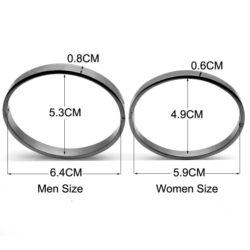 Men And Women Stainless Steel 18K Rose Gold Couples Bracelet Carving Roman Numerals Lover Cuff Bangle Bracelet Wedding Jewelry