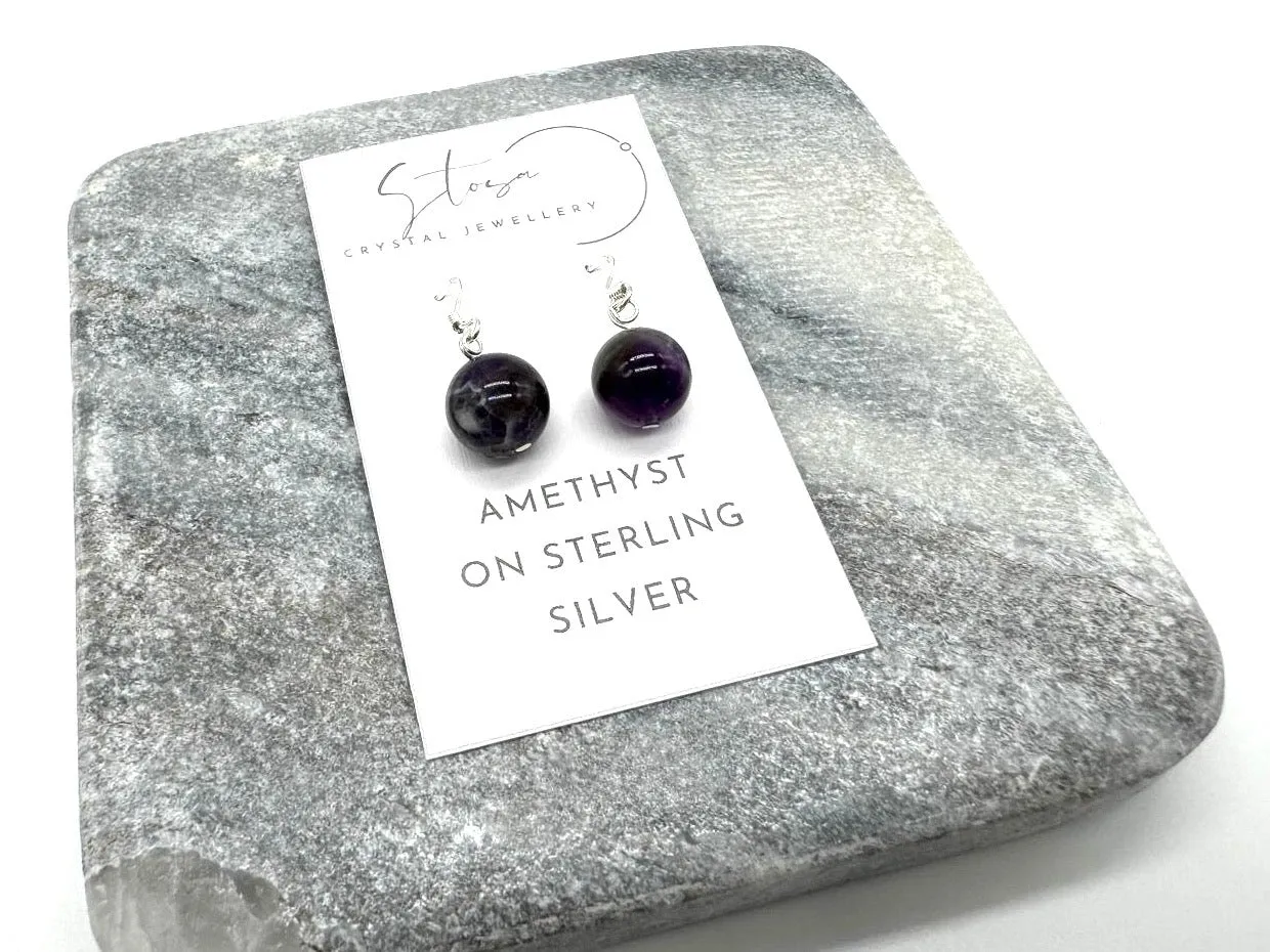 Minimalist Beaded Gemstone Earrings