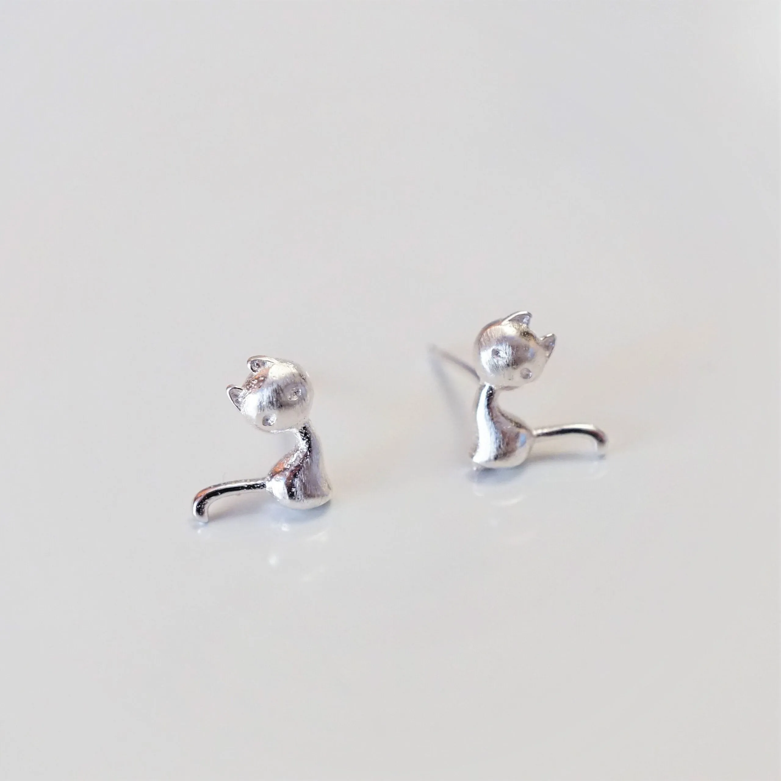 Minimalist Tiny Cat Earrings for Cat Lover Best Friend Gift