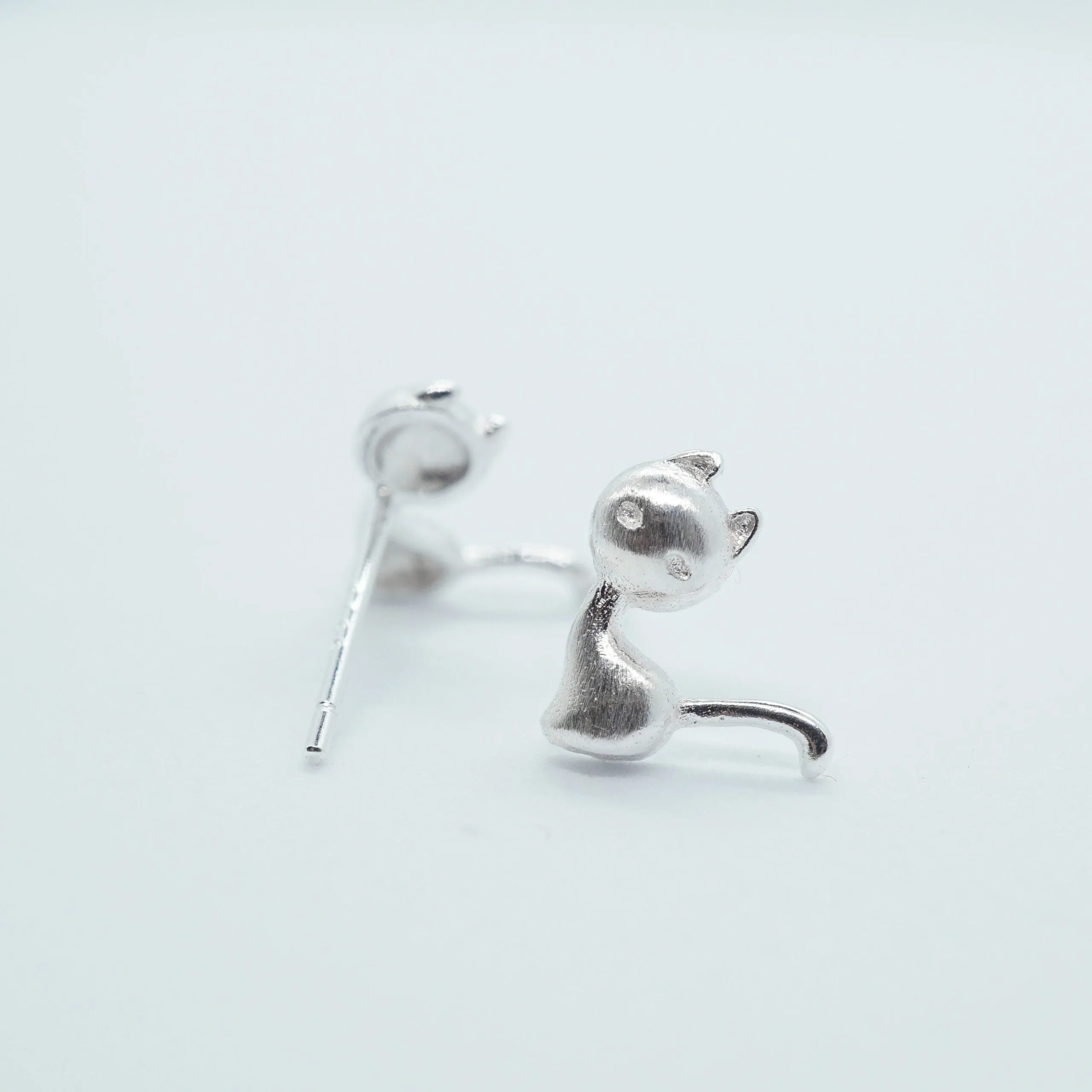 Minimalist Tiny Cat Earrings for Cat Lover Best Friend Gift