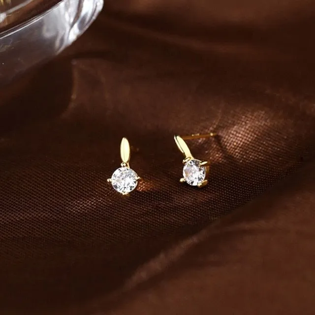 Minimalist Zircon Earrings