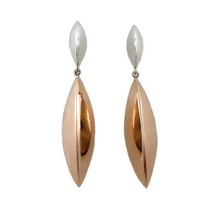 Mixed Metal Copper and 925 Silver Drop Earrings