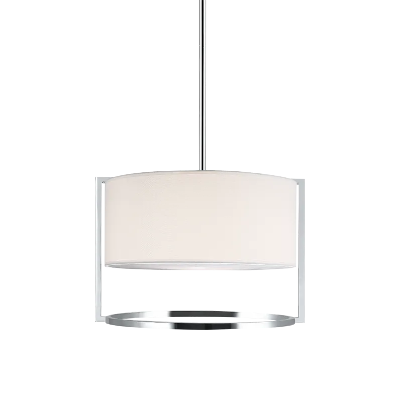 Nagashi Chrome Metal with Fabric Shade 2 Light Pendant