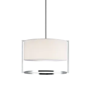 Nagashi Chrome Metal with Fabric Shade 2 Light Pendant