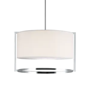 Nagashi Chrome Metal with Fabric Shade 3 Light Pendant