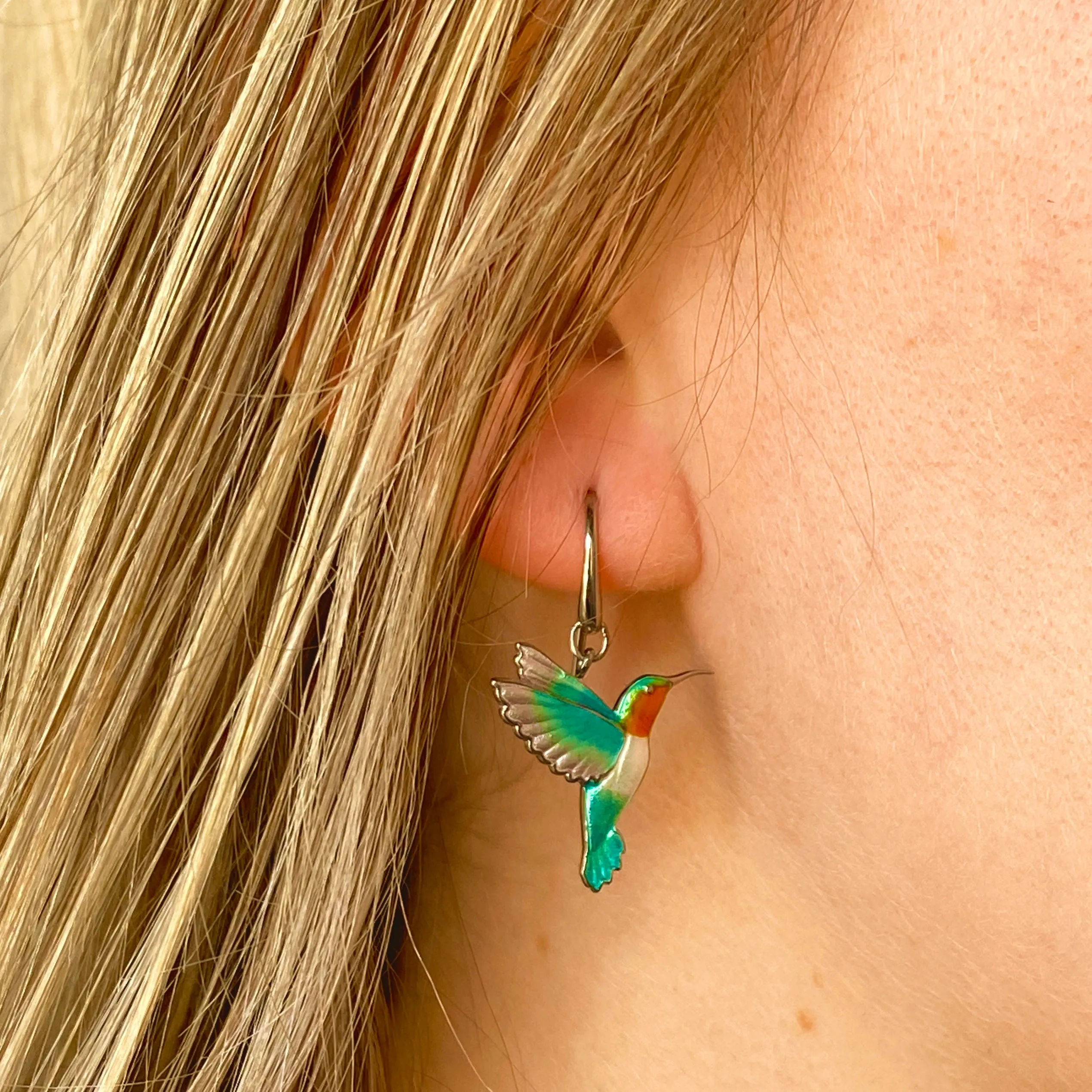 Nicole Barr Silver Hummingbird Earrings NW0463A