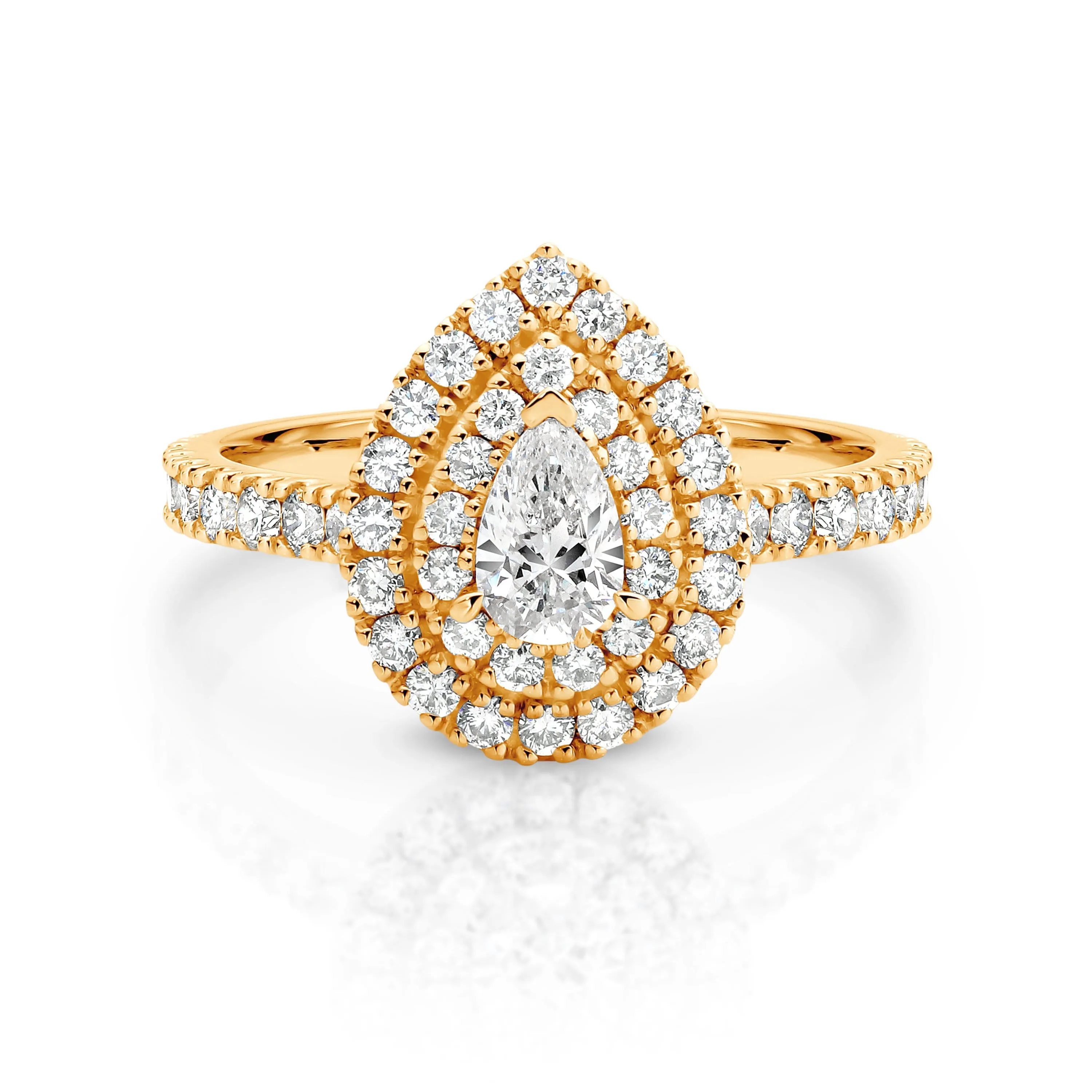 Nora | Pear Double Halo Diamond Engagement Ring