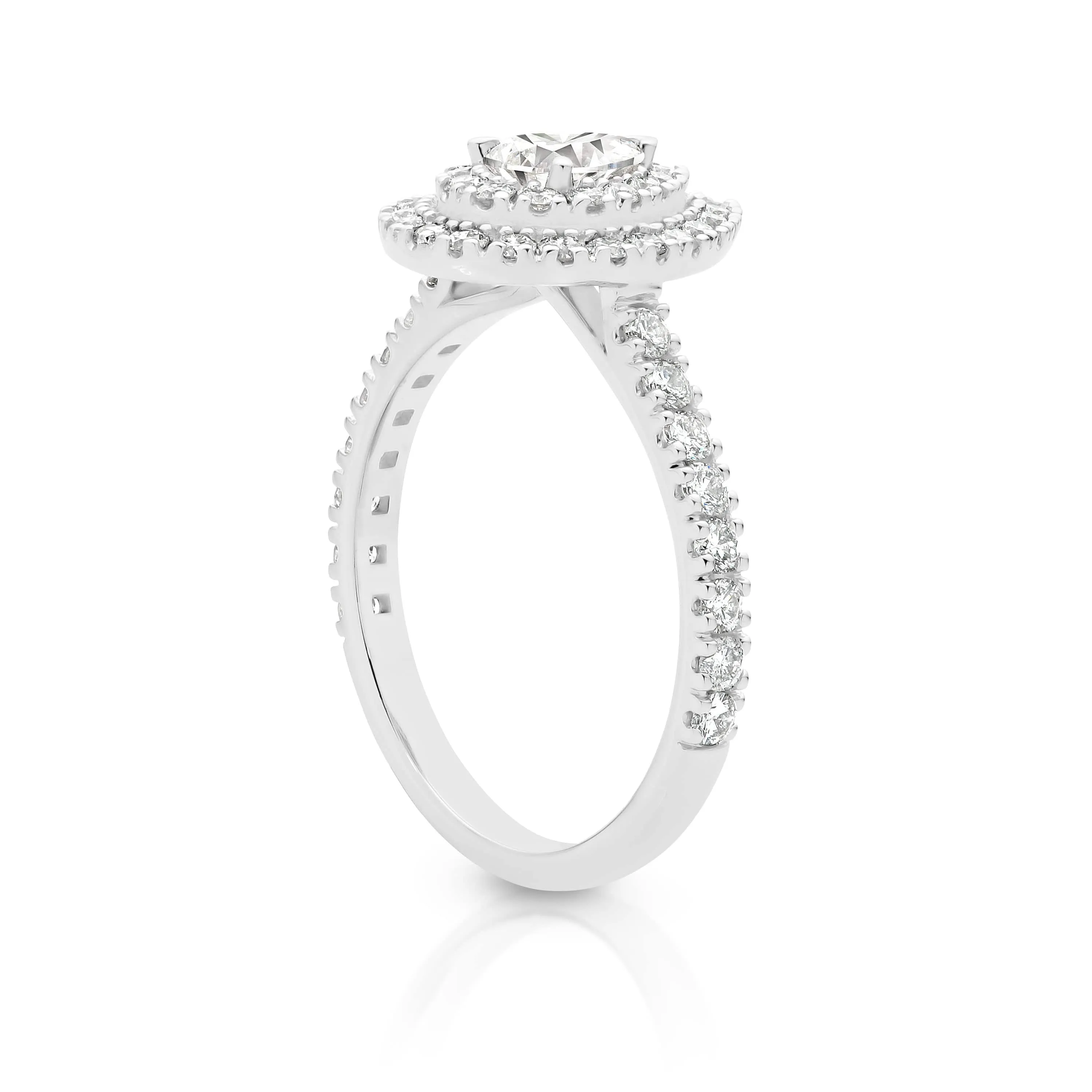 Nora | Pear Double Halo Diamond Engagement Ring