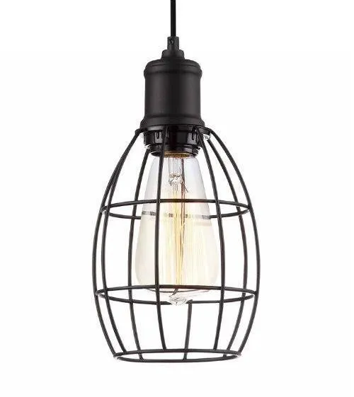 Nostalgic Industrial oval metal caged Pendant Light