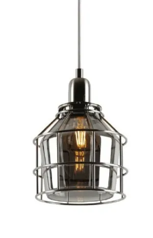 Nostalgic Plover Smoke Glass Cage Pendant Lamp