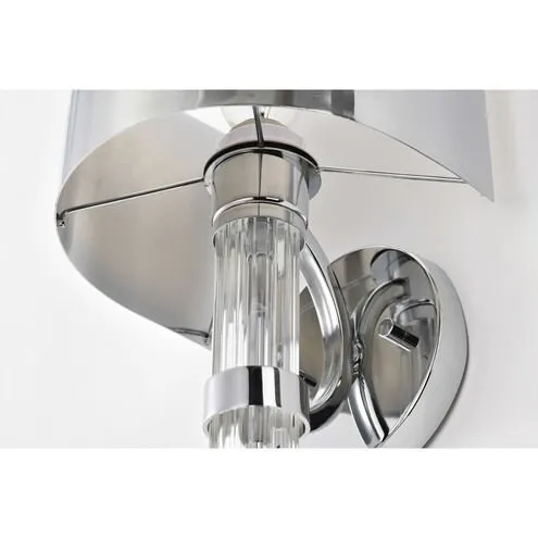 One Lights Polished Nickel 8 Inch Wall Sconce