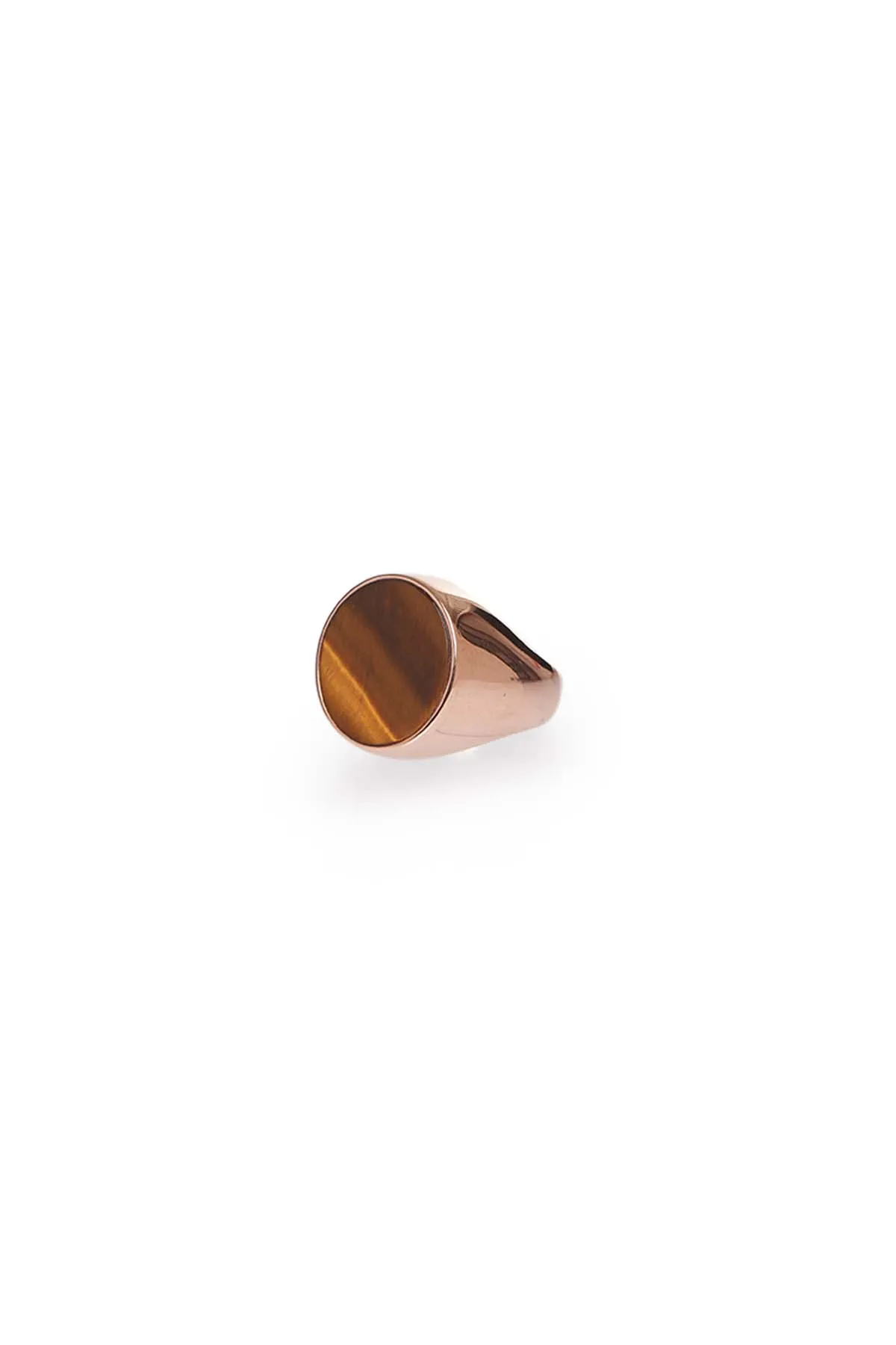 “One Ounce” Signet Ring in Rose Gold & Tiger's Eye