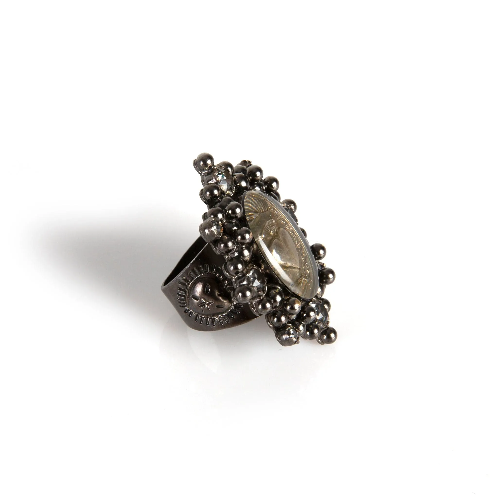 Oval Cloister Sacred Heart Ring