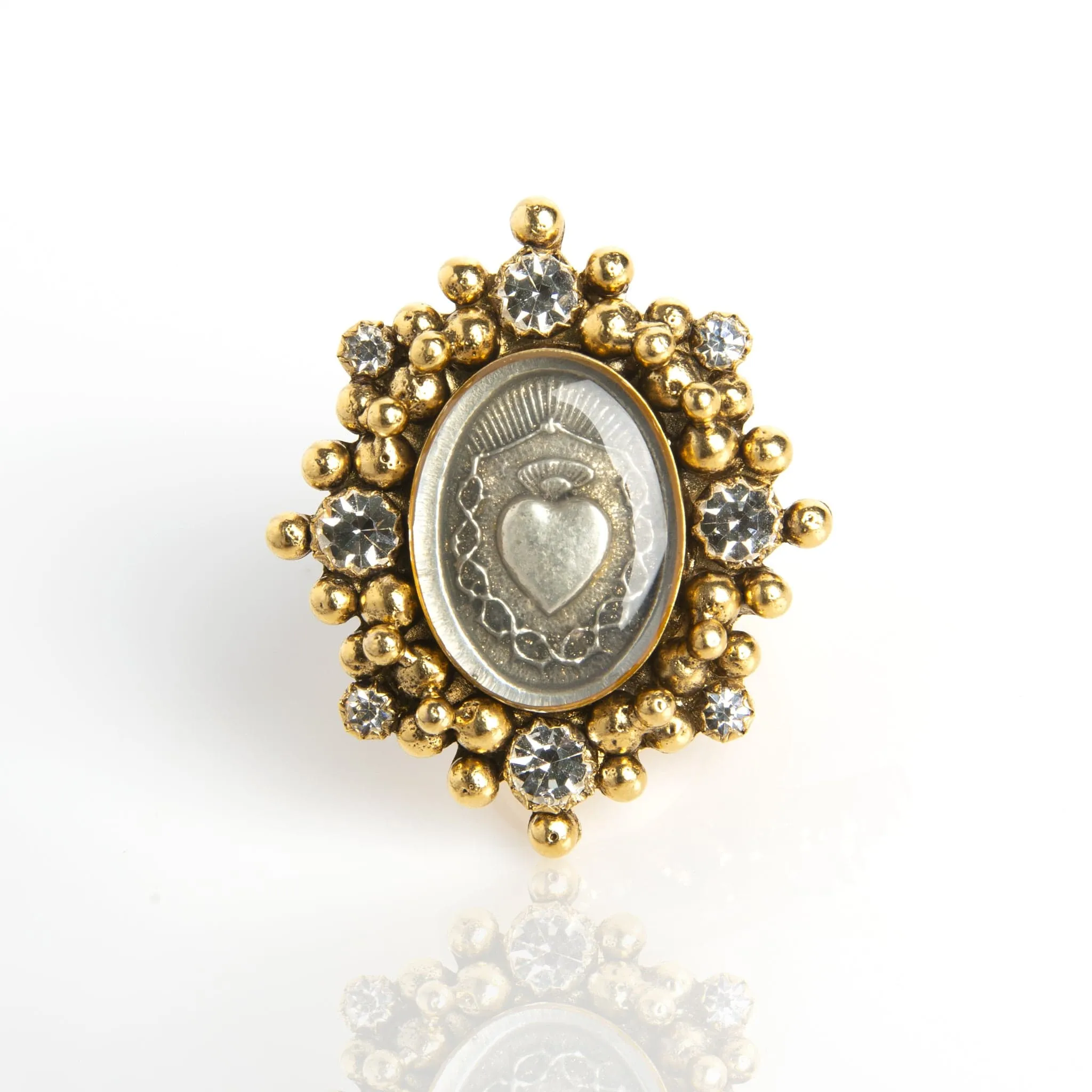 Oval Cloister Sacred Heart Ring