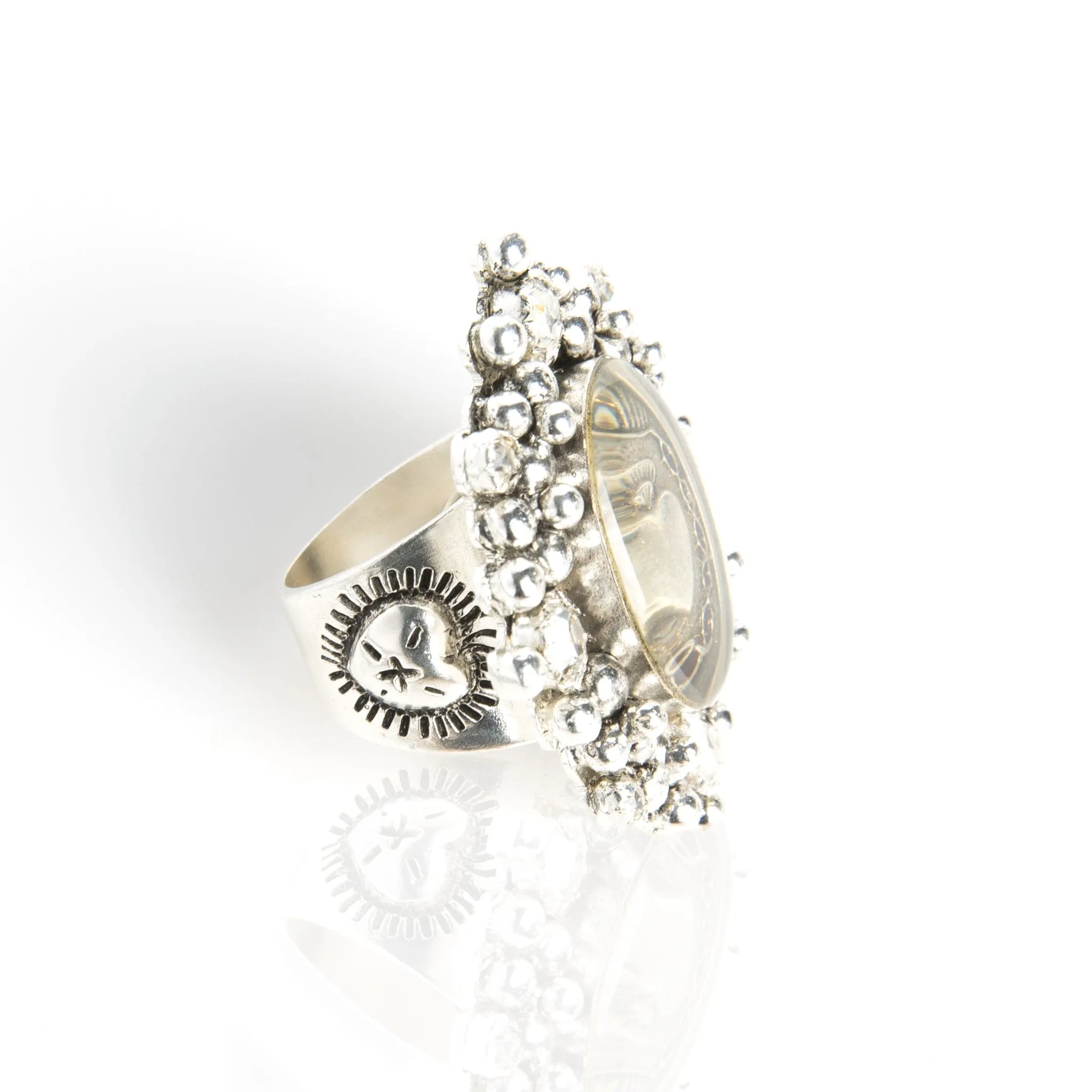 Oval Cloister Sacred Heart Ring