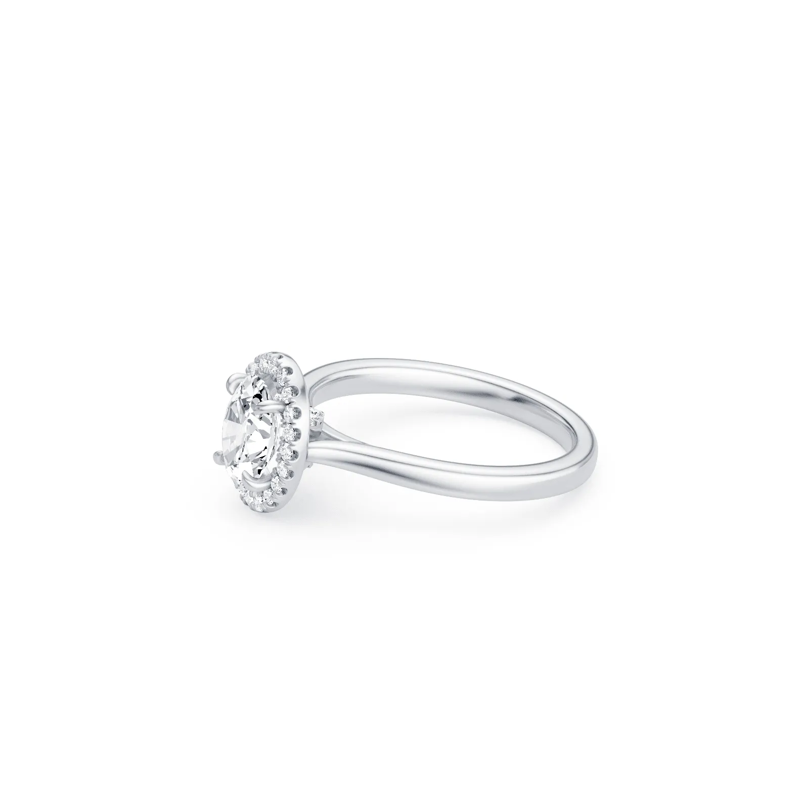 Oval Solitaire Ring with 1.15ct of Laboratory Grown Diamonds in 18ct White Gold