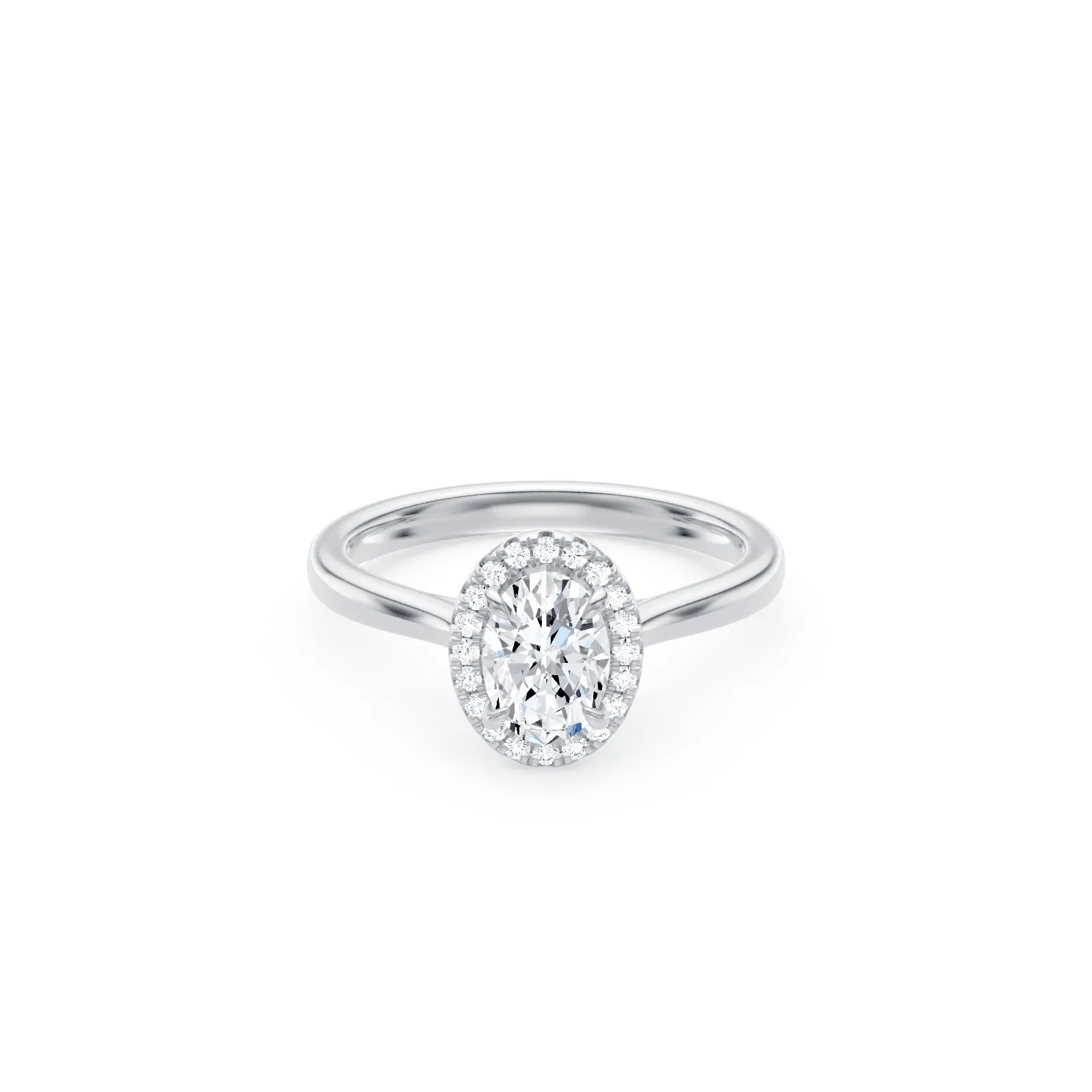 Oval Solitaire Ring with 1.15ct of Laboratory Grown Diamonds in 18ct White Gold