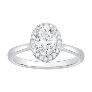 Oval Solitaire Ring with 1.15ct of Laboratory Grown Diamonds in 18ct White Gold