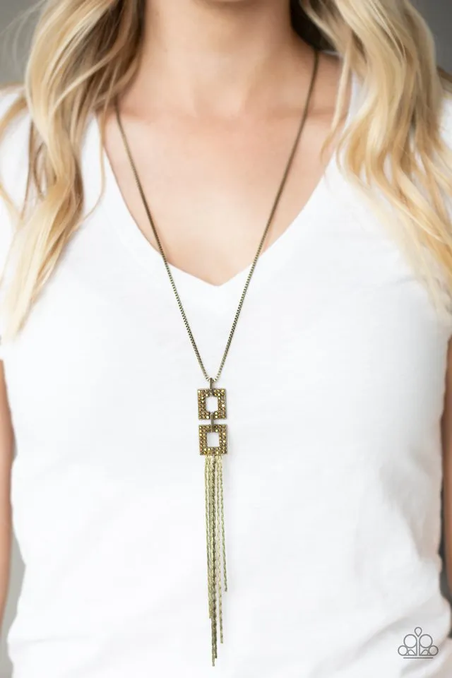 Paparazzi Necklace ~ Times Square Stunner - Brass