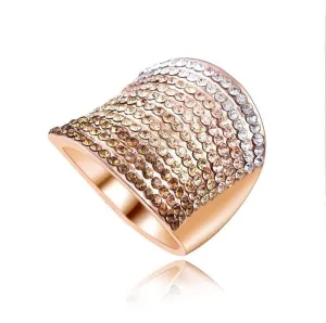 Pavé Tri Color Austrian Crystal Ring