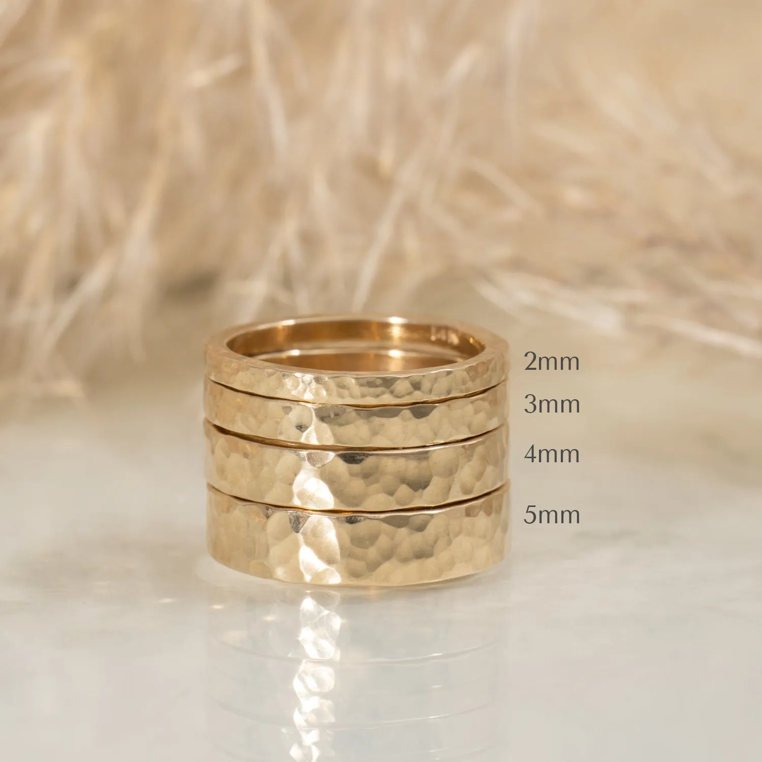 Pebble 2mm gold wedding band