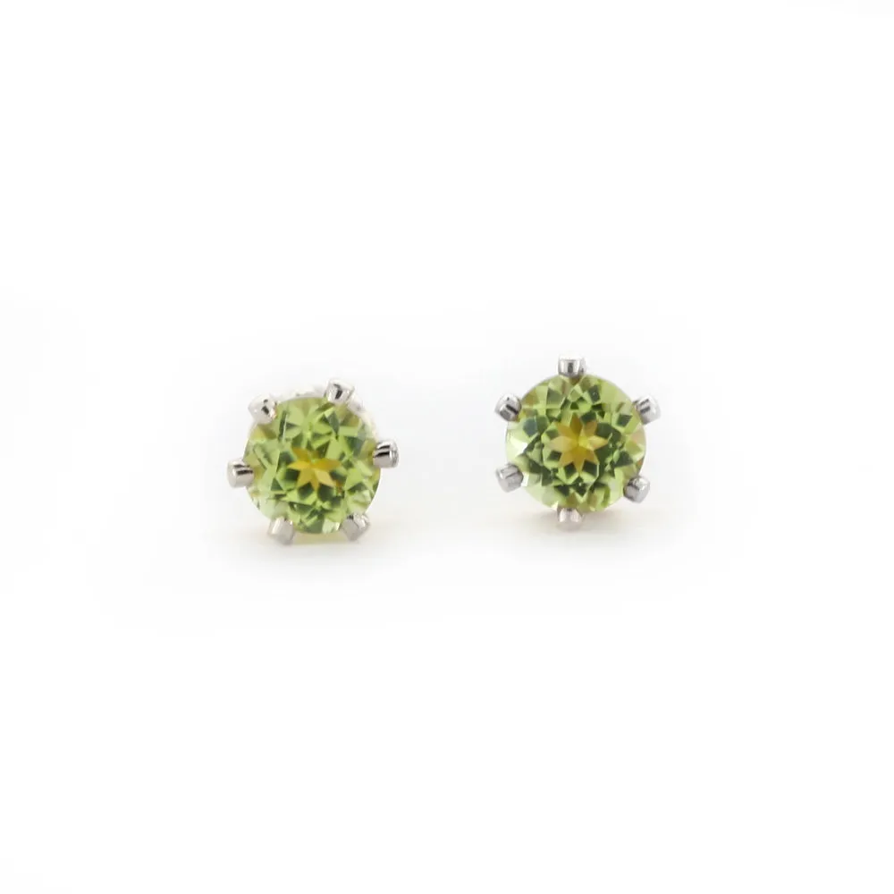 Peridot and Sterling Silver Post Earrings