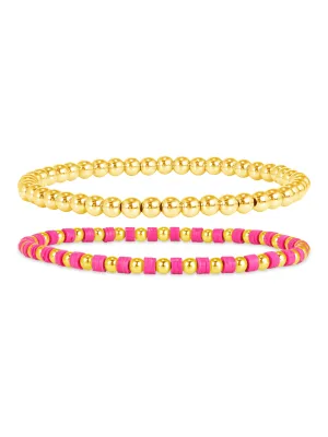 Pink Everyday Stretch Bracelet Set