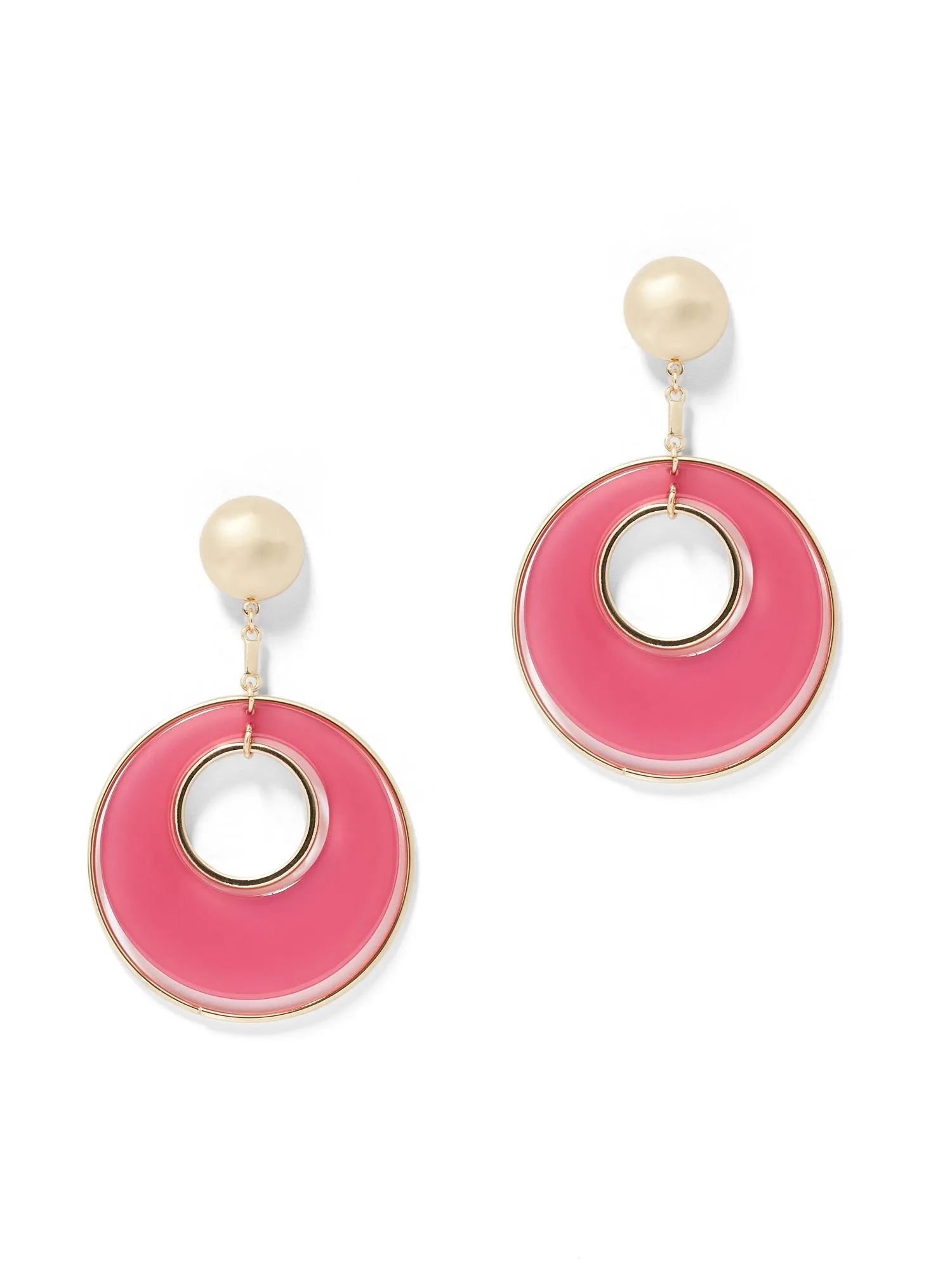 Pink Hoop Drop Earring