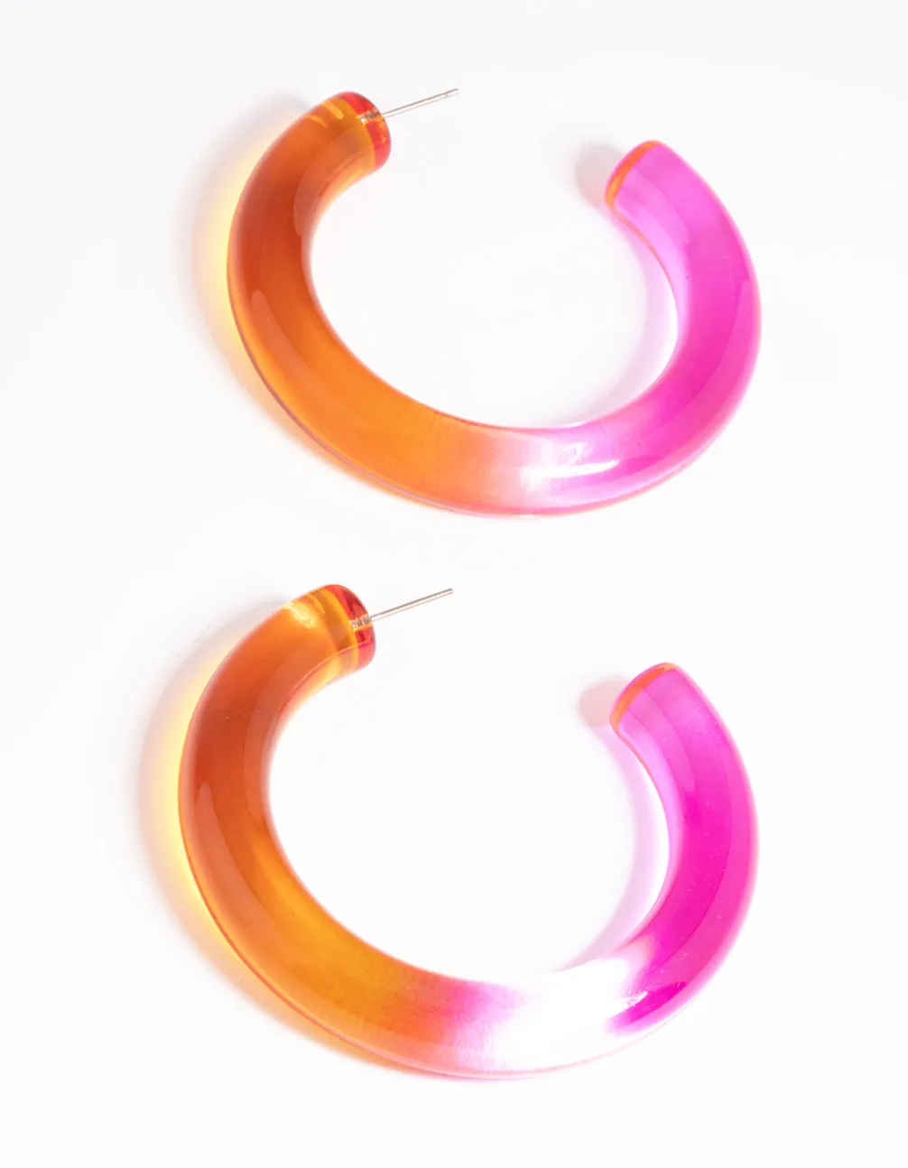 Pink Tube 62mm Hoop Earrings