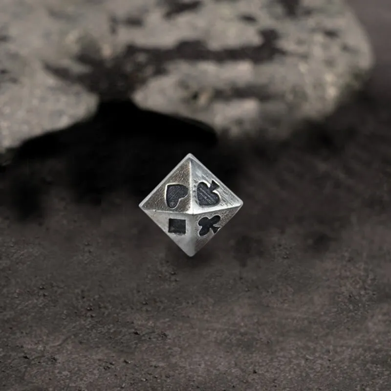 Poker Design Sterling Silver Stud Earrings