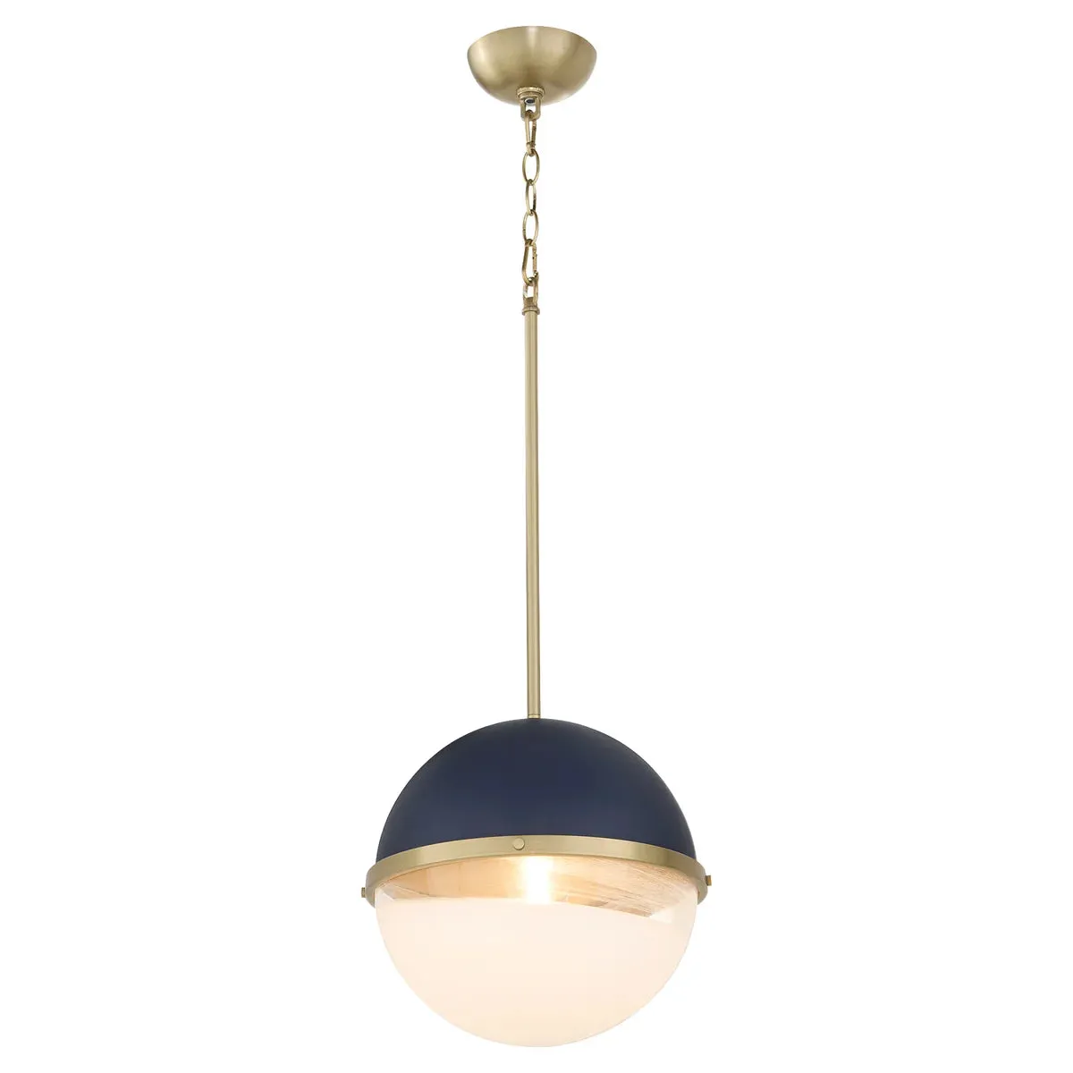 Quorum International 82-12-3280 Pendant Contemporary - Blue With Aged Brass Modern Industrial