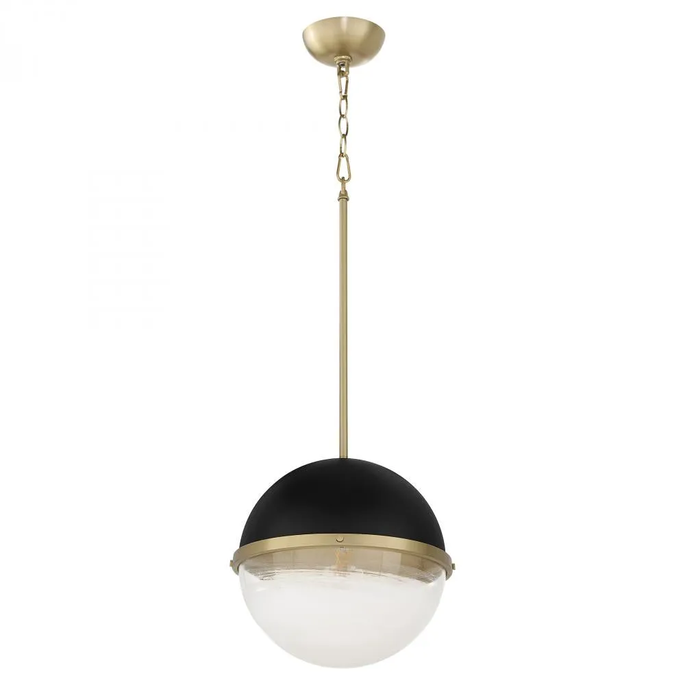 Quorum International 82-12-6980 Pendant Contemporary - Textured Black With Aged Brass