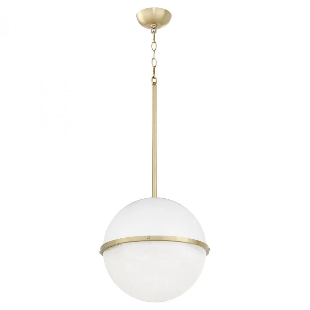 Quorum International 82-14-0880 Pendant Contemporary - Studio White With Aged Brass