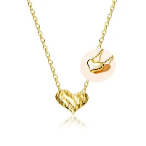 "Heart To Heart" Engraved Love Letter 18K Gold Necklace