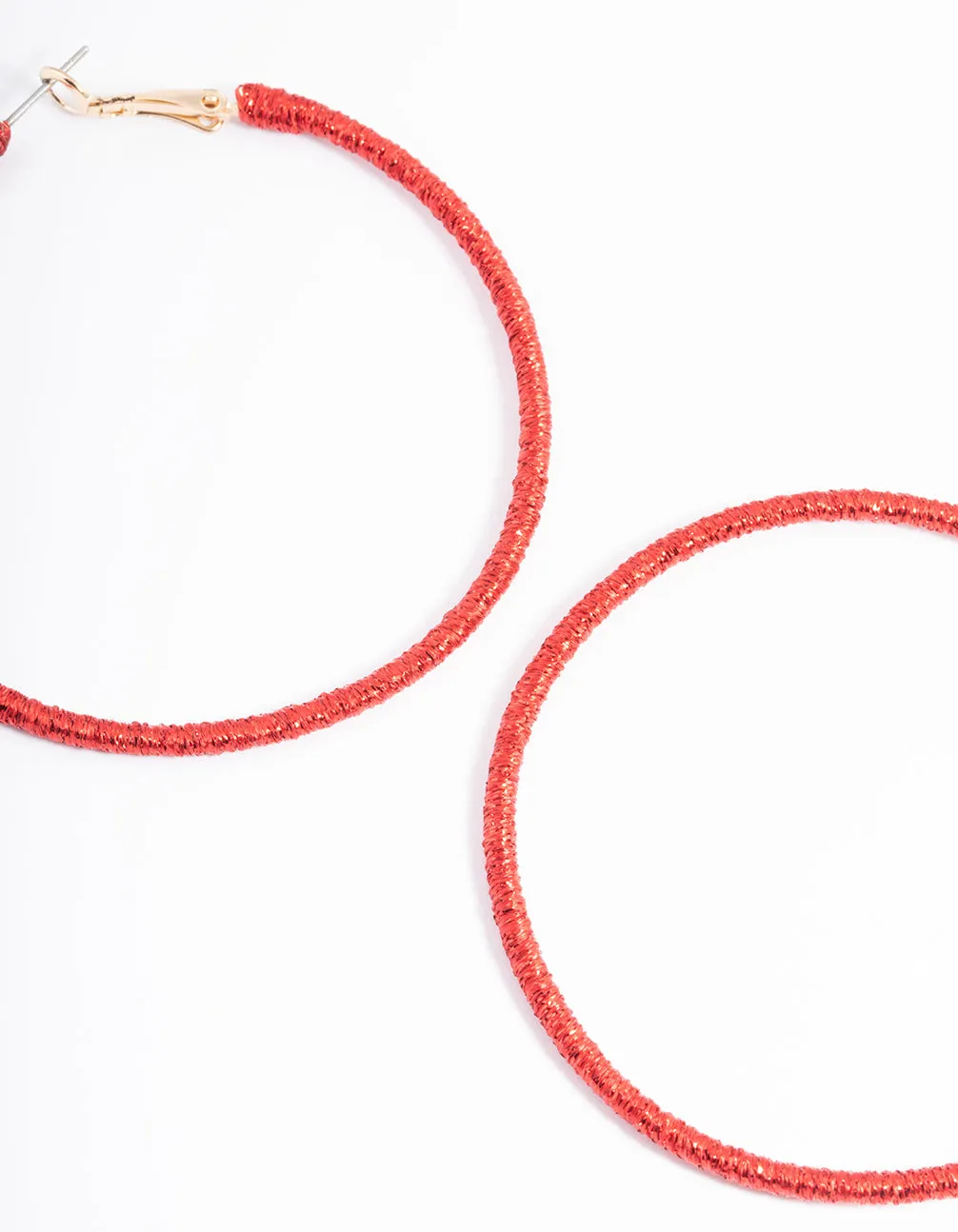 Red Shiny 55mm Hoop Earrings