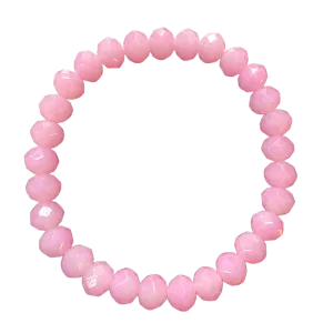 Rose Faceted Rondelle 8mm Bracelet