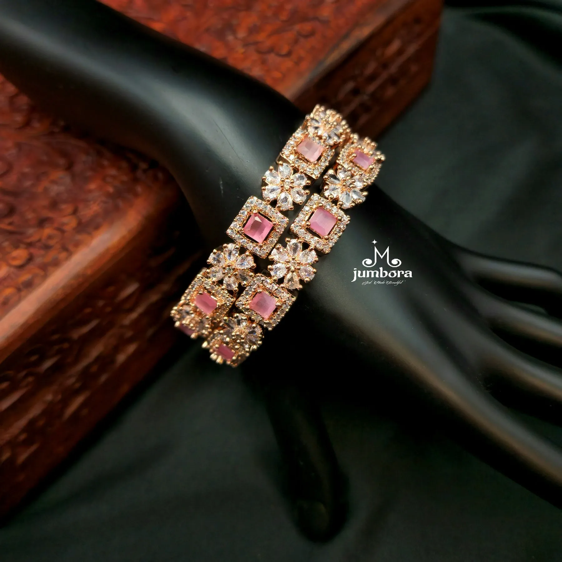 Rose Gold Pink AD Zircon (CZ) Bangle