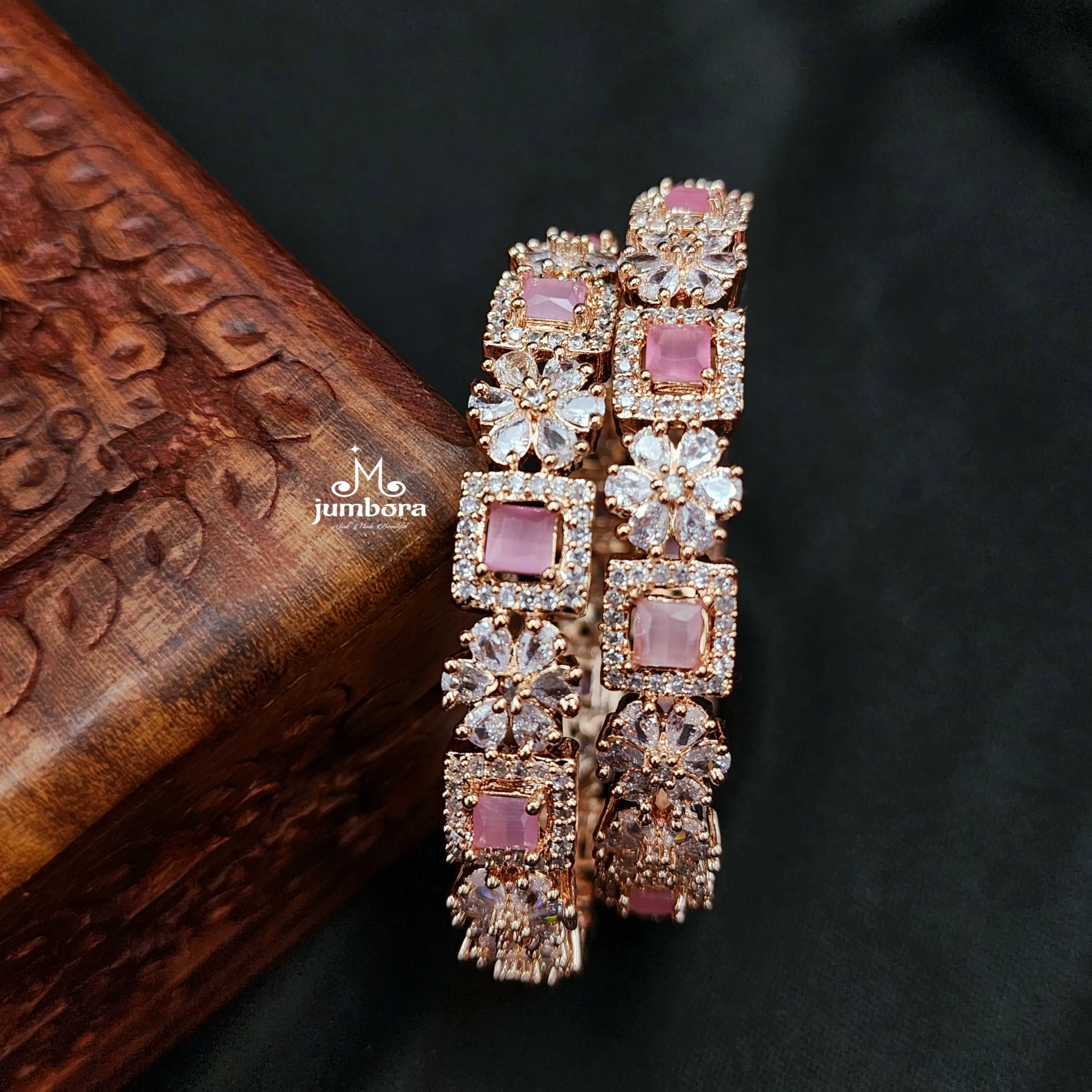 Rose Gold Pink AD Zircon (CZ) Bangle