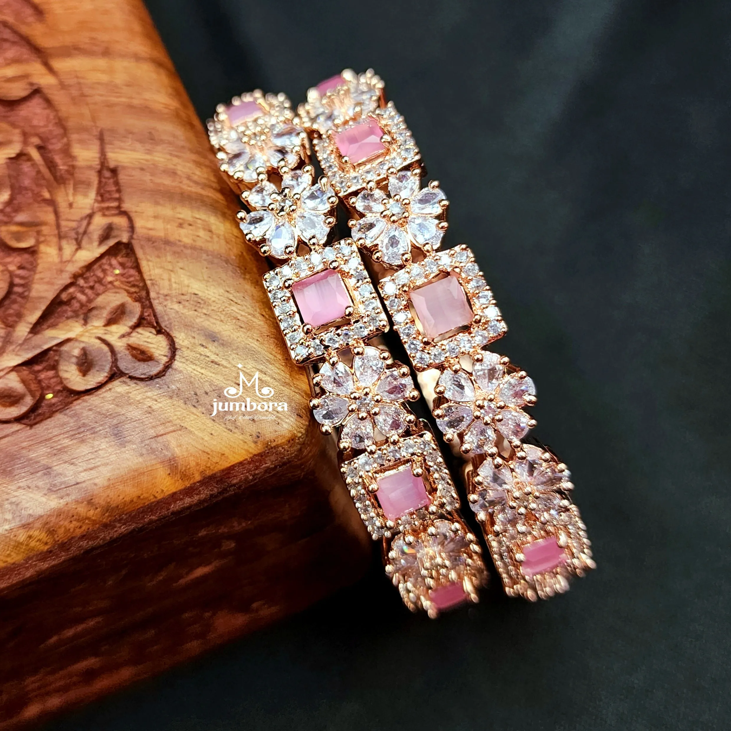 Rose Gold Pink AD Zircon (CZ) Bangle