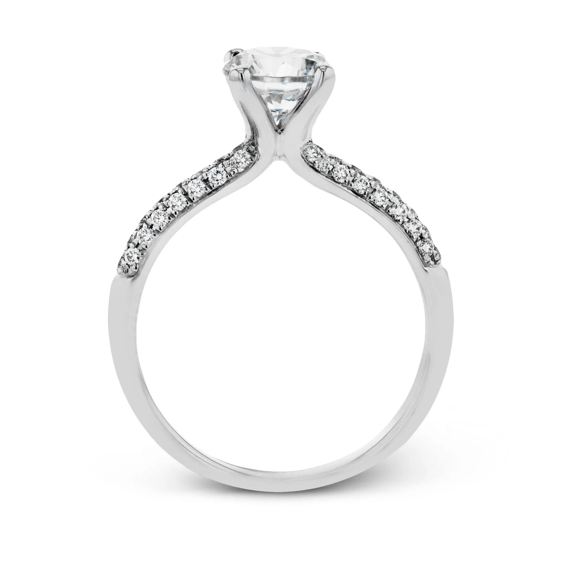 Round-Cut Engagement Ring In Platinum With Diamonds