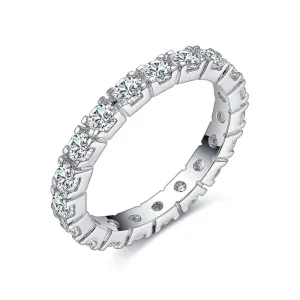 Round Stone Wedding Band