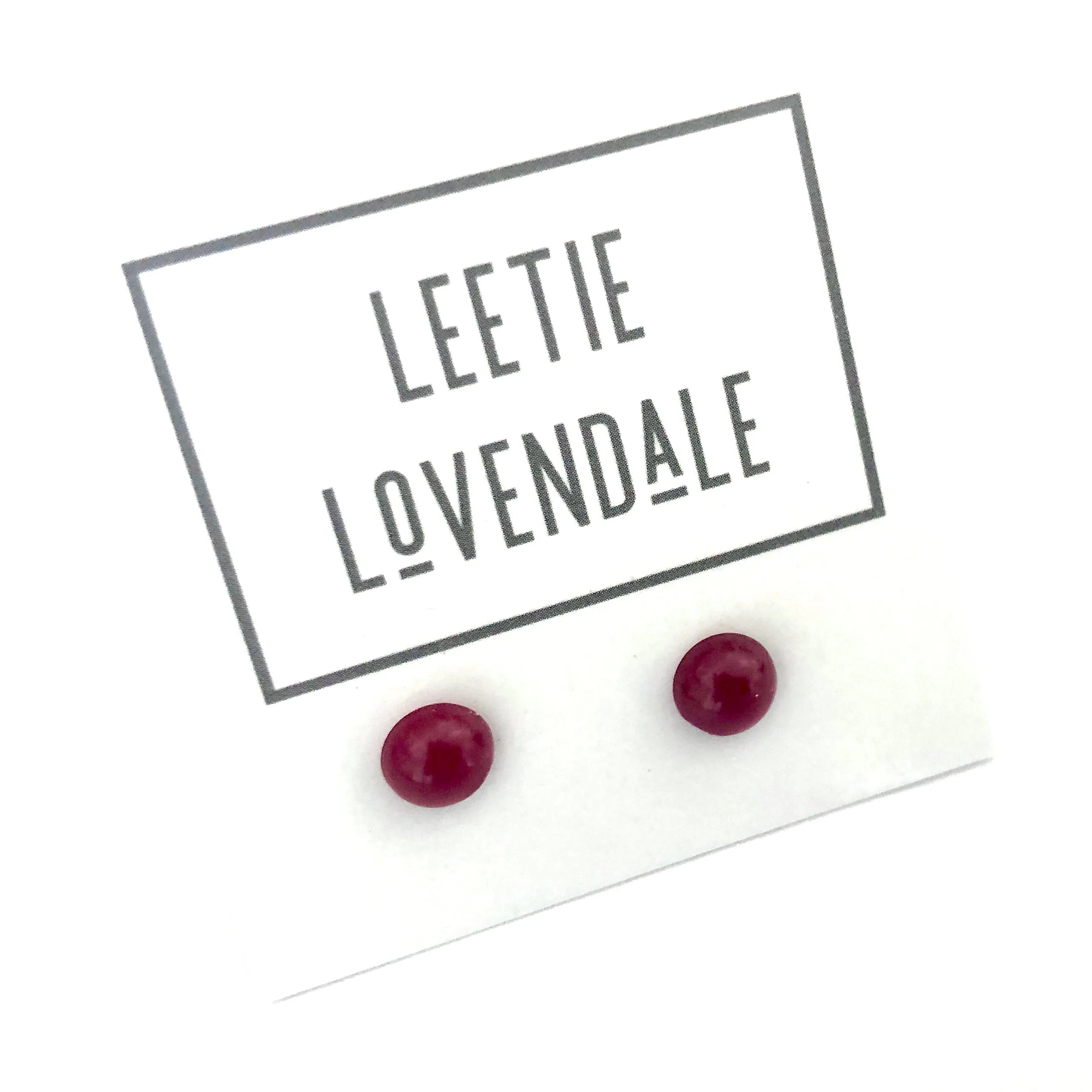 Ruby Red Retro Button Earrings