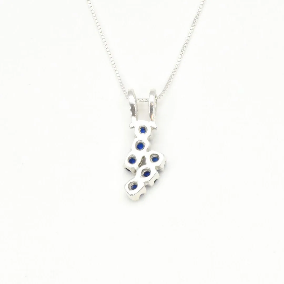 Sapphire Pendant, Created Sapphire Necklace, September Birthstone