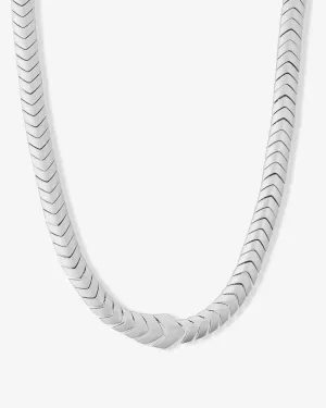 Serpent Herringbone Collar 18" - Silver